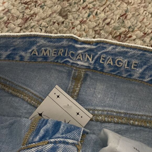 American Eagle Light Wash High Waist Distressed Stretch Jeans Womens Size 4 - Picture 4 of 7